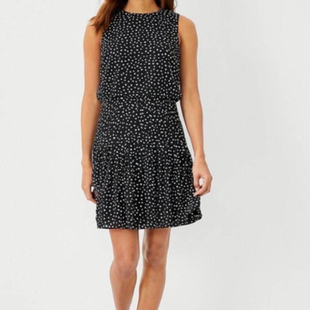 Ann Taylor black and white polka dot sleeveless dress Size 0P